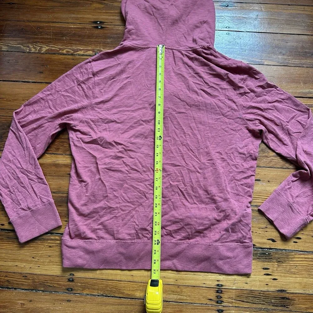 J Crew Hoodie Mens Large Snap Button Henley Pullover Lightweight Knit Red/Maroon